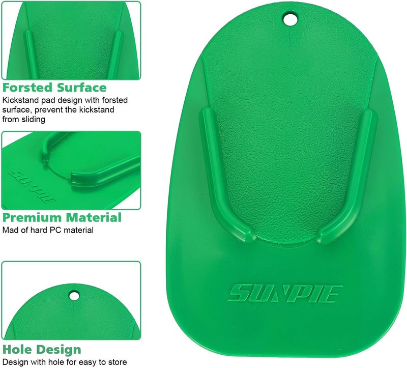 SUNPIE Motorcycle Kickstand Pad High-Density Kickstand Support for All Motorcycles Universal Parking Plate Prevents Damage to Delicate Surfaces, Green - Image 2